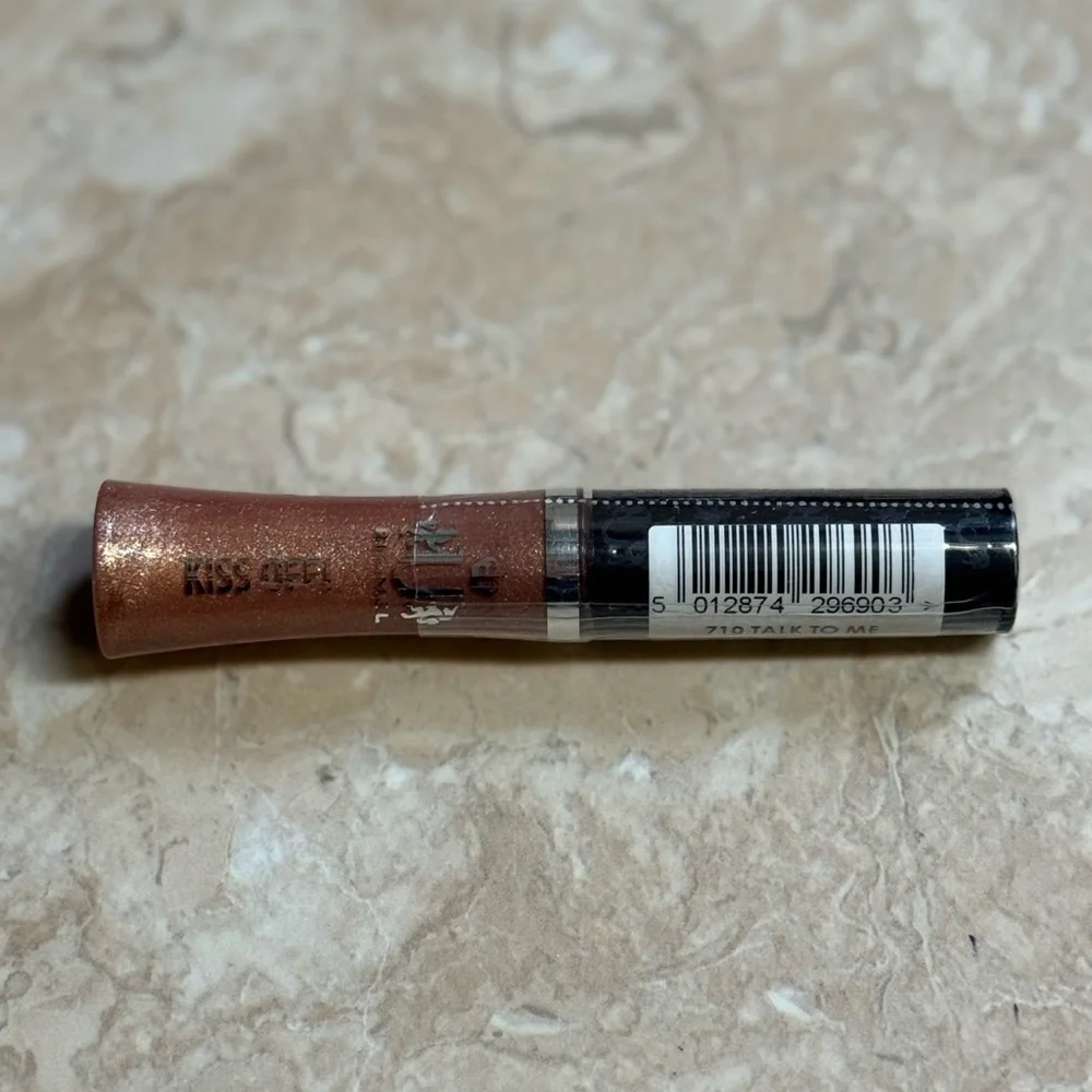 Rimmel Lip Gloss Kiss Off 710 Talk to Me Copper Shimmer .17fl oz 5ml New Sealed